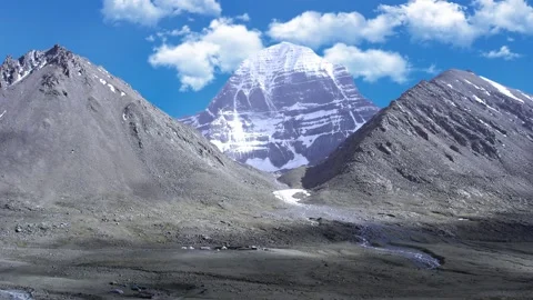 Sacred mount Kailash, Mount Kailash and Om Parvat, Kailash, Tibet time lapse Vídeo Stock 276979239