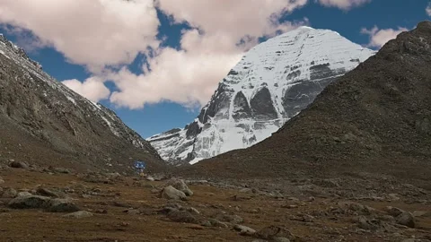 Sacred mount Kailash, Mount Kailash and Om Parvat, Kailash, Tibet time lapse Видео 276979906