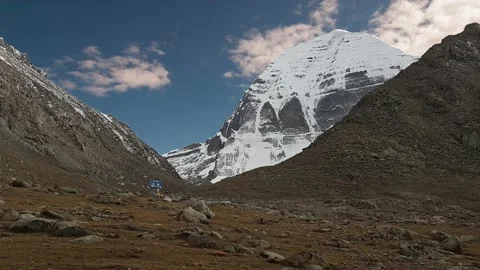Sacred mount Kailash, Mount Kailash and Om Parvat, Kailash, Tibet time lapse Видео 276979956