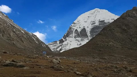 Sacred mount Kailash, Mount Kailash and Om Parvat, Kailash, Tibet time lapse Видео 276980045