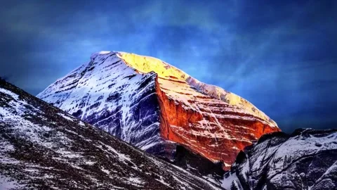 Sacred mount Kailash, Mount Kailash and Om Parvat, Kailash, Tibet time lapse Видео 276981863