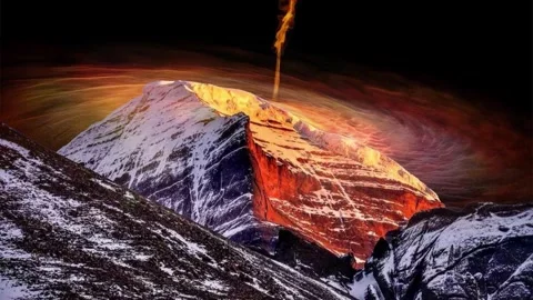 Sacred mount Kailash, Mount Kailash and Om Parvat, Kailash, Tibet time lapse Vídeo Stock 276981953