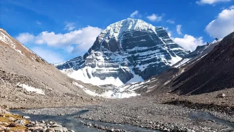 Sacred mount Kailash, Mount Kailash and Om Parvat, Kailash, Tibet time lapse 스톡 동영상 276982838