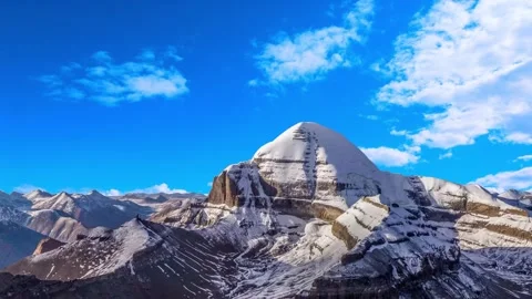 Sacred mount Kailash, Mount Kailash and Om Parvat, Kailash, Tibet time lapse 動画素材 276983322