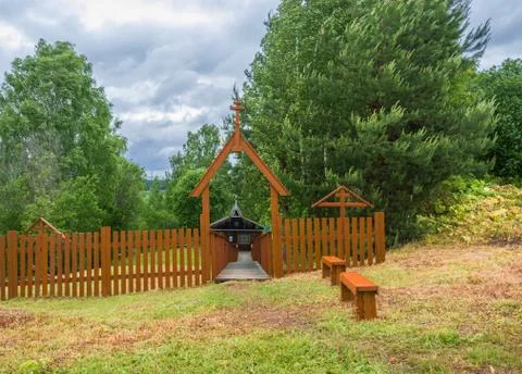 On the sacred source of the Venerable Barnabas, Abbot of Vetluga. Stock Photos