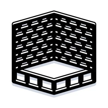 Sacred square structure icon for pilgrimage concept Illustrazione stock