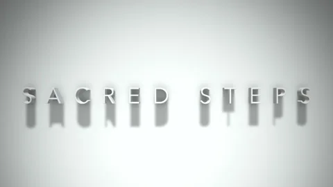 Sacred steps 3D title animation with shadows on a white background Stock Footage 298003453