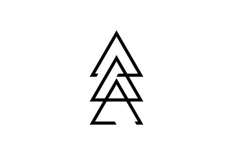 Sacred Triangles, triangle logo template. Past, present, future. Minimal Stock Illustration