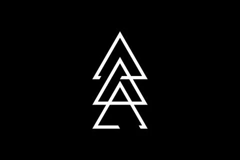 Sacred Triangles triangle logo template. Past, present, future. Minimal geometry Ilustração Stock
