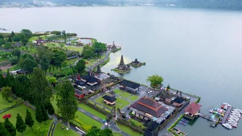 Sacred Ulun Danu Temple Beratan Lake Bedugul Bali Video stock 261143448
