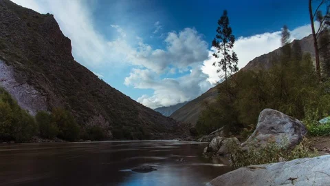 Sacred Valley River time lapse, Cusco Peru - South America Video stock 128782507