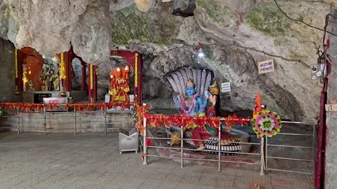 A Sacred View Inside an Indian Temple Stock Footage 313563012