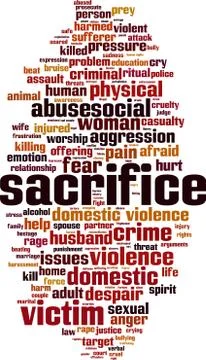 Sacrifice word cloud Illustrazione stock