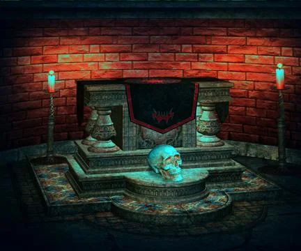 Sacrificial altar spooky background Stock Illustration