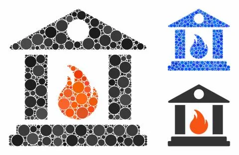 Sacrificial temple fire Composition Icon of Round Dots Stockillustratie