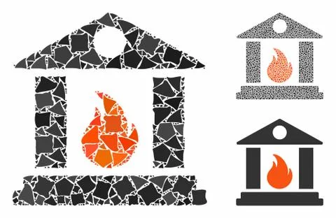 Sacrificial temple fire Composition Icon of Joggly Elements Stock Illustration