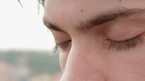 Sad and crying boy in 1080p - young man - tears Stock Footage 28390066