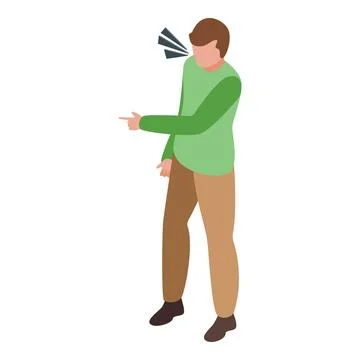 Sad angry argument icon isometric vector. Behavior stress Stock Illustration