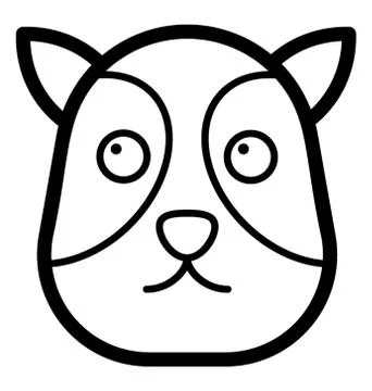 Sad Bear Face Stock Illustration