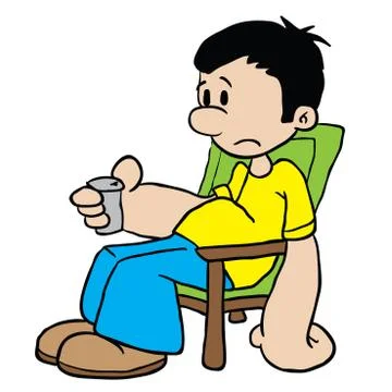 Sad boy Stock Illustration