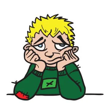 Sad boy Stock Illustration