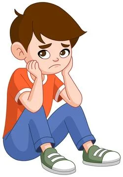 Sad Boy Stock Illustration