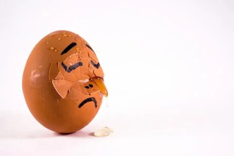 Sad Broken Egg Crying Stock Photos