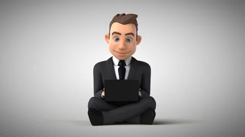 Sad businessman coding - 3D Animation Stock Footage 83421073