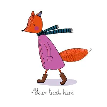 Sad cartoon fox Stock Illustration