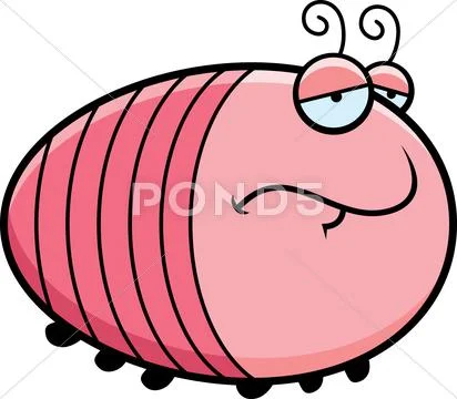 Sad cartoon grub Stock Illustration