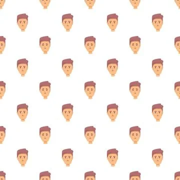 Sad cartoon man faces seamless pattern background Illustrazione stock
