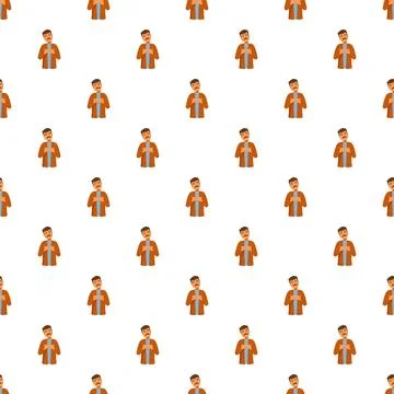 Sad cartoon man repeating pattern background Stock Illustration