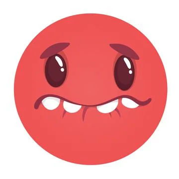 Sad cartoon monster face. Vector monster avatar Stock Illustration