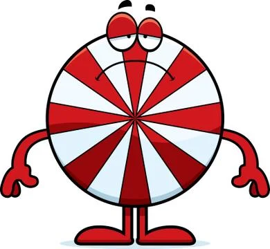Sad Cartoon Peppermint Stock Illustration