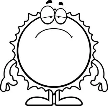 Sad Cartoon Sun Stock Illustration
