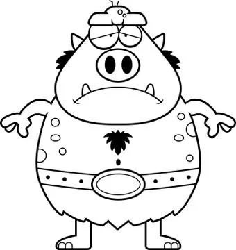 Sad Cartoon Troll Stock Illustration