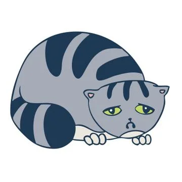 Sad cat Stock Illustration