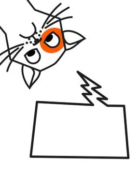 Sad cat meme with speech chat bubble Stock Illustration