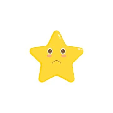 Sad character star mascot vector. cartoon character illustration Stock Illustration