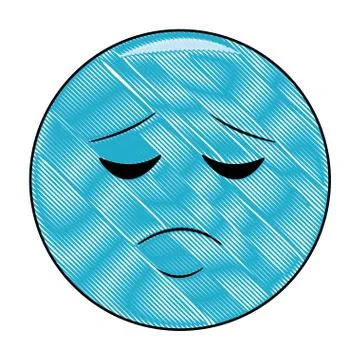 Sad chat emoticon scribble 库存插图