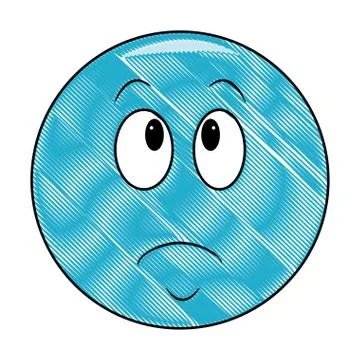 Sad chat emoticon scribble Illustrazione stock