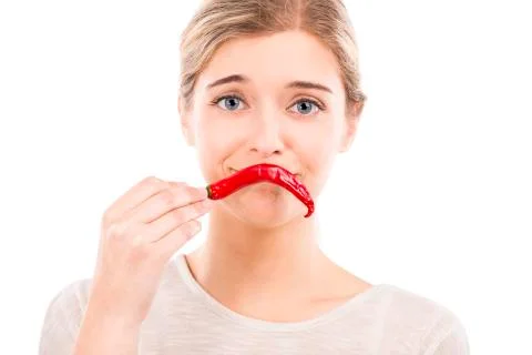 Sad chilli peppers face Stock Photos
