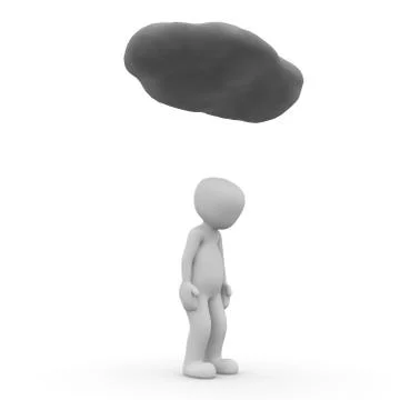 Sad cloud 3d Stock Illustration