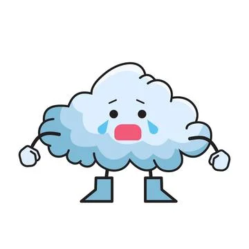 Sad cloud character Stock Illustration