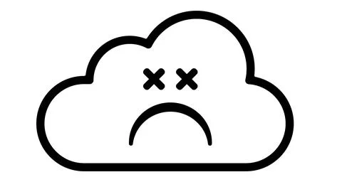 Sad cloud face icon. Bad internet connection symbol Stock Illustration