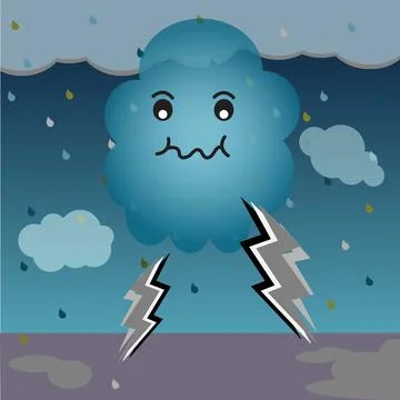 Sad cloud Stock Illustration