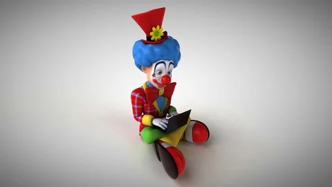 Sad clown coding - 3D Animation Stock Footage 83421584