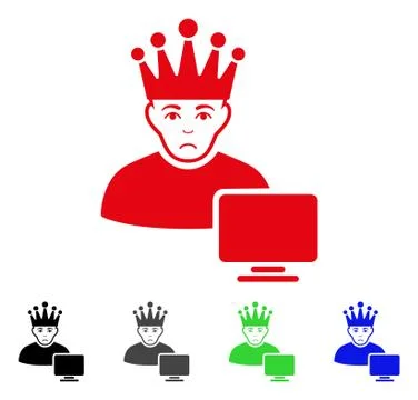 Sad Computer Moderator Vector Icon Stock Illustration