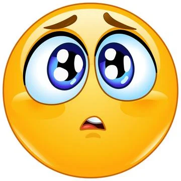 Sad concerned emoticon Stock Illustration