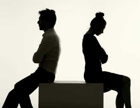 Sad couple having an argument Stock Photos